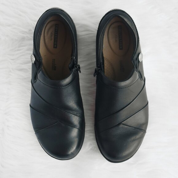 Clark’s Collection Channing Ann Leather Zip Comfort slip-on Loafers Size 8 - Picture 3 of 5